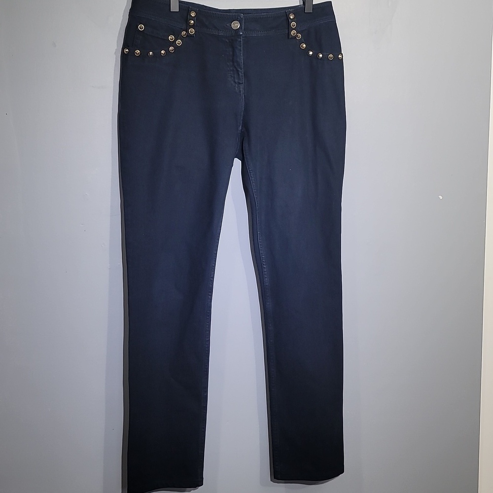 Fendi Studded Dark Wash Straight Leg Jeans